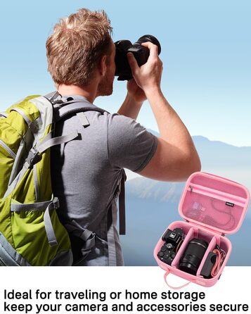 Чохол для камери Sony Alpha 7 II/III/IV/7R V (RAIACE, рожевий) з відділенням для зарядного пристрою та аксесуарів