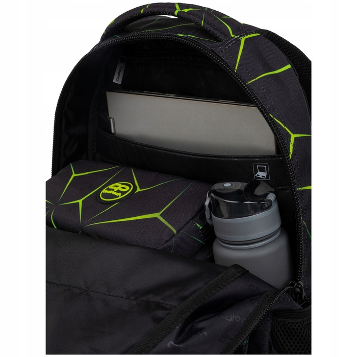 Багатовідсіковий шкільний рюкзак CoolPack, чорний, багатоколірний, зелений, 28 л