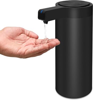 Mamiddle Automatic Soap Dispenser Stainless Steel with Sensor Infrared Soap Dispenser Electric IPX5 Waterproof USB-C Charging with Sensor Infrared Motion Sensor for Kitchen & Bath (Black)
