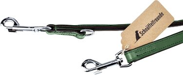 Leather Dog Leash - Training Leash - Leather Leash for Dog - Leash 3-Way Adjustable, for All Dogs (230cm, Green)