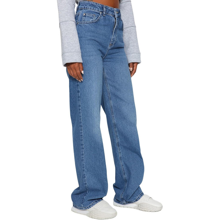 Джинси жіночі Trendyol з широкими штанинами та високою талією, блакитні