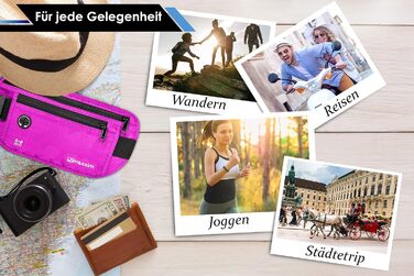 Чоловіча та жіноча бананка - плоска бананка для телефону до 7 дюймів - поясна сумка для спорту, подорожей та бігу (Рожева)