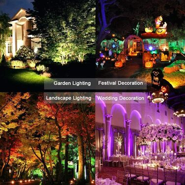 ChangM RGB LED Floodlight, Outdoor Floodlight, 30W, 4 Pack, Bluetooth APP Control, 16 Million Colors, Smart LED Floodlight, IP66 Outdoor Floodlight, Waterproof LED Floodlight, Garden Mood Lighting