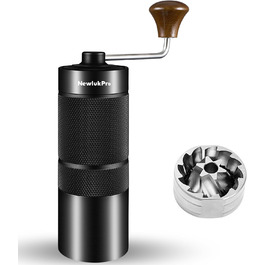 NewlukPro M6 Coffee Grinder Manual, Capacity 25g, Hand Coffee Grinder with Sharp Hexagonal Burr, Portable Manual Coffee Bean Grinder for Pour Over and Espresso