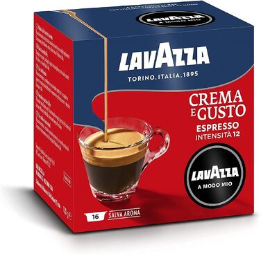 Кавові капсули Lavazza Modo Mio Crema e Gusto, інтенсивний смак з нотками темного шоколаду та прянощів, 108 шт
