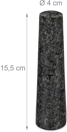 Гранітний ступка з толуштою Relaxdays для спецій та трав, 13.5 см, темно-сірий (антрацит)