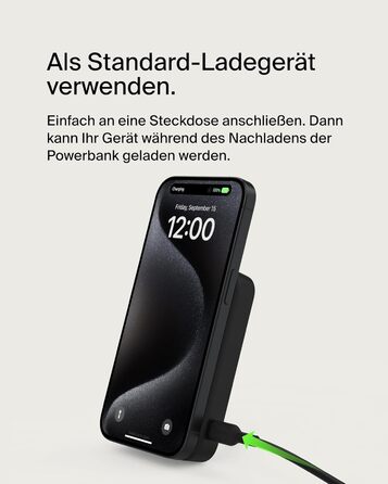 Power Bank Belkin BoostCharge Pro 10000mAh з Qi2, MagSafe, вбудований стійка, чорний, для iPhone 17, Air, 16, 15, 14, Pixel та інші