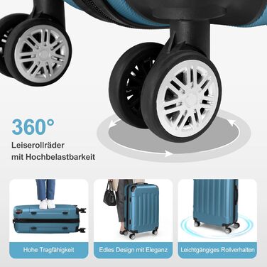 Набір валіз LEADZM 3 шт. з захистом кутів, ABS, телескопічна ручка, ручна поклажа, контрастне забарвлення (кремово-білий)