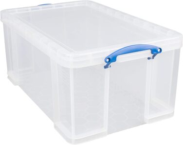 Really Useful Box 2-Pack, 64 Liter, for Organizing and Storing, 710 x 440 x 310 mm, transparent (Single)