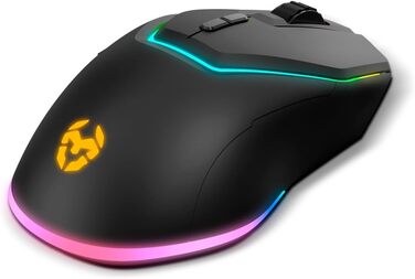 KROM Kabala – Бездротовий ігровий набір з RGB-клавіатурою та мишею, 6 Anti-Ghosting клавіш, 800-4800 DPI, іспанська розкладка, сумісний з PC, чорний