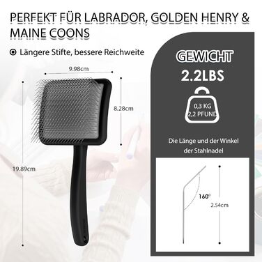 Набір гребінців для собак та котів з підшерстям (3 шт.) - Slicker Bürste Hund groß