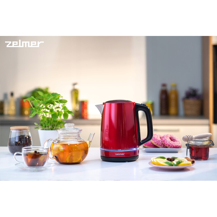 Електричний чайник Zelmer ZCK7921R, 2200 Вт, 1,7 л, червоний
