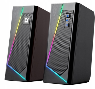 Комп'ютерні колонки DEFENDER SOLAR 3 2.0, 10 Вт, Bluetooth, RGB-підсвітка, USB