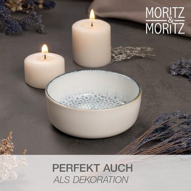 Набір мисок Moritz & Moritz ALHAMBRA 6 шт. блакитні - стильні та міцні миски з порцеляни для мюслі, супів та салатів. Можна мити в посудомийній машині, підходять для мікрохвильової печі, ідеальні для щоденного використання.