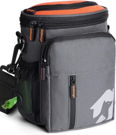 Набір для собак: ласощі Hundeleckerlis, кликер для тренувань, сумка на пояс з дозатором кульок, кишенька для ласощів (сірий/помаранчевий)