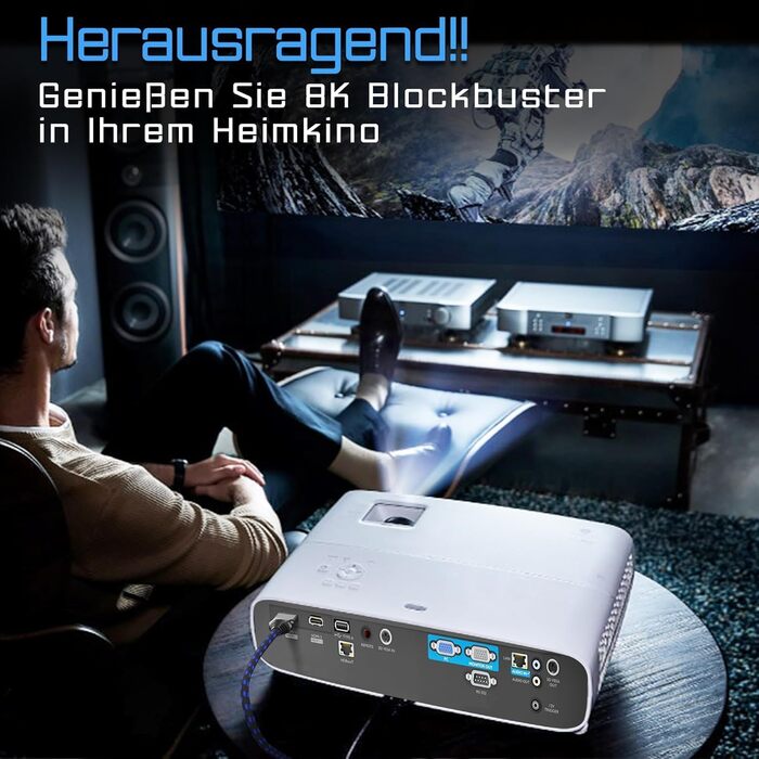 HDMI-кабель 8K Ultra HD 1 метр - Ultra High Speed 2.1, 48 Gbps, HDR10+, eARC, DTS:X, HDCP 2.2/2.3