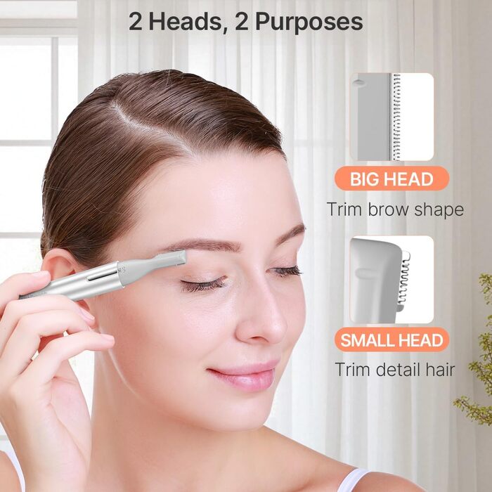 TOUCHBeauty AG-1658W: Професійний тример для тіла та обличчя - триммер для носа, брів, вух та обличчя (білий, срібний)