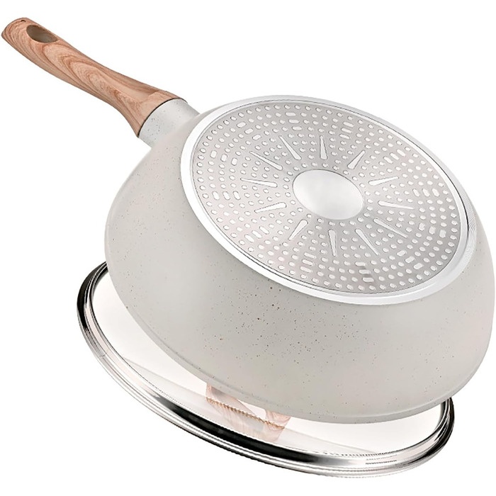 Набір каструль 12 шт. Induktion Kochset: Набір посуду з медичного каменю з кришкою, антипригарне покриття. Ідеально для приготування, смаження та випікання (чорний)