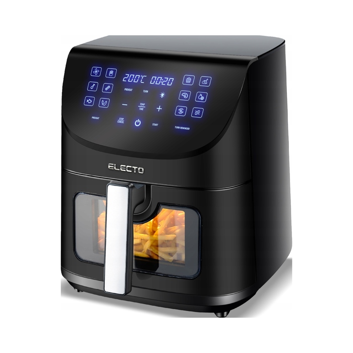 Аерофритюрниця Electo 8л 2000Вт, чорна, з сенсорною панеллю керування