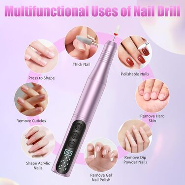 Електричний набір для манікюру та педикюру Nagelfräser 12 в 1: фрезер для гелевих нігтів, електрична нагрівальна машинка, набір для професійного догляду за нігтями