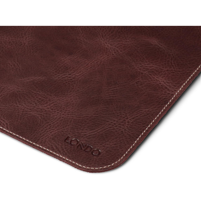 Мишка Londo Echtleder – великий килимок для миші зі шкіри, антиковзний, гладка поверхня, Damson