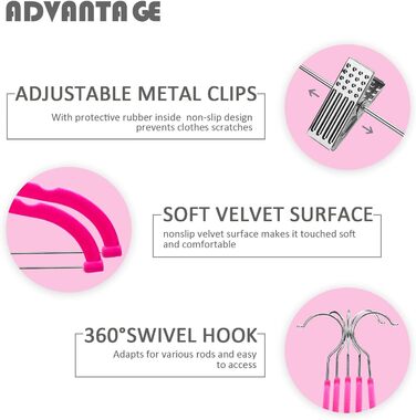 Клеїдки HOUSE DAY, 20 шт., велюрові з кліпсами, ультратонкі, антиковзні, для штанів та одягу (темно-рожевий)