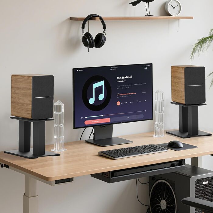 Підставка для аудіо колонки, 25 см, метал, чорна, пара (16.5 x 20 x 15 см)