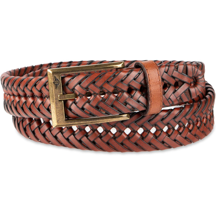 Чоловічий шкіряний ремінь Dockers 6 світло-коричневого кольору з глазурованою обробкою