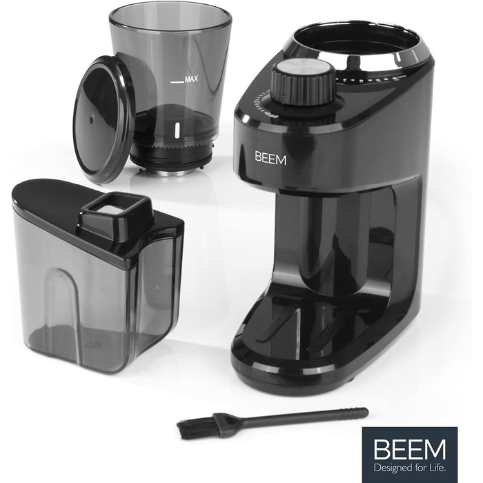 Електрична кавомолка BEEM GRIND-INTENSE 160 г, 15 режимів, конічний сталевий млин, 150 Вт, чорна