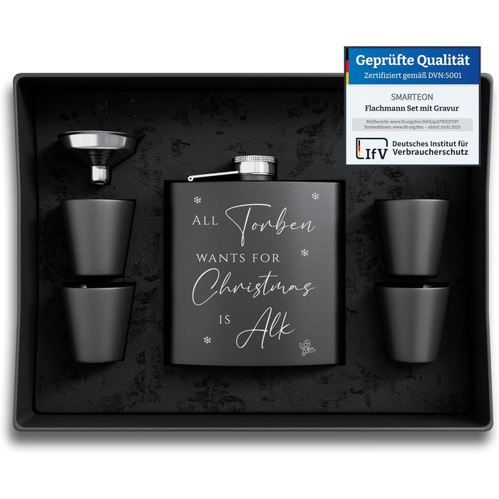 Набір фляг з гравіюванням - персоналізований з іменем - ідеальний подарунок на весілля та для чоловіків - нержавіюча сталь (Дизайн 10)