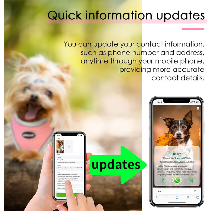 Відбиваюча нашийникова мітка для собак та котів ThinkPet з QR-кодом, м'яка, дихаюча, без застібок, для цуценят та собак/котів малих та середніх порід, блакитно-зелена (рожева, L)