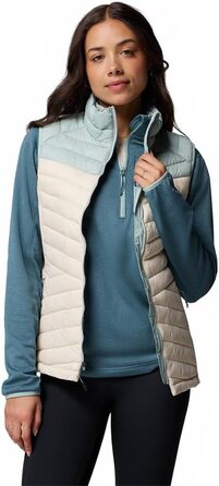 Жіночий жилет Columbia Powder Pass 3 Hybrid Puffer Vest - теплий та зручний (XL, Dark Stone, Crushed Blue)