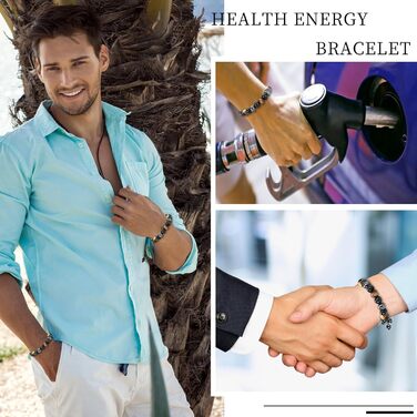 Браслет з тигровим оком, чорним турмаліном, обсидіаном та гематитом - захист, подарунок для друзів, чоловіка, батька