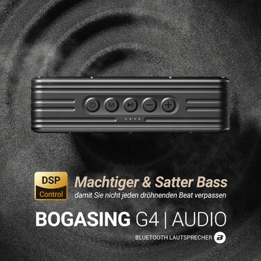 BOGASING G4 Bluetooth колонка 50W: Портативна водонепроникна колонка з глибоким басом, підтримкою TF-карти, AUX, Bluetooth 5.3, 24 години роботи
