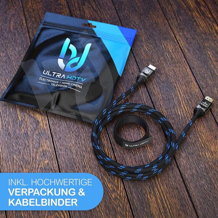 HDMI-кабель 8K Ultra HD 1 метр - Ultra High Speed 2.1, 48 Gbps, HDR10+, eARC, DTS:X, HDCP 2.2/2.3