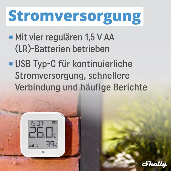 Shelly H&T Gen3 Ivory | Wi-Fi Smart Temperature and Humidity Sensor | Remote Control | Smart Scenes | Notifications | Data Logging | No Hub Required | Alexa & Google Home