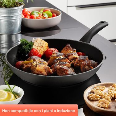 Набір антипригарних сковорідок Avilia (4 шт.) з нержавіючої сталі, діаметр 16-28 см, покриття AM Salus Hard System, ізольовані ручки, Made in Italy