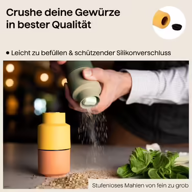 Млин для спецій Crushgrind Billund з керамічним механізмом, зелений, регульований помел, для солі, перцю та трав, екологічний матеріал (Sage)