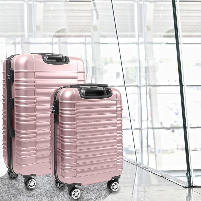 Набір валіз TRVLMORE 3 в 1: велика, середня, маленька, сірий колір, з жорсткою обшивкою, 55x40x20 см (Handgepäck)