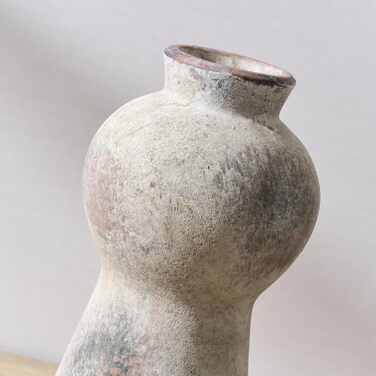 Керамічна ваза, блакитно-коричневий дизайн, ваза в скандинавському стилі для декору, сучасна ваза для вітальні, спальні, кухні, передпокою, ванної кімнати (натуральний коричневий, 20 см)