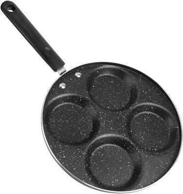 Non-stick frying pan, fried egg burger pan with handle, 4-egg pancake frying pan non-stick fried egg pan with 4 holes crepe pan burger eye pan suitable for gas stove/electric ceramic hob