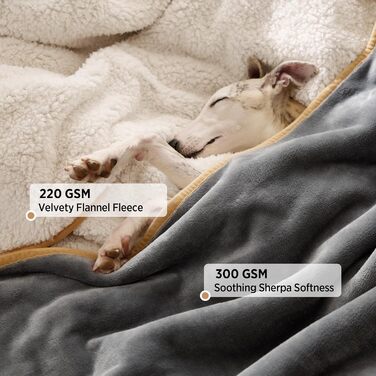 Водонепроникний коврик для собак Lesure, великі породи, 100x120 см, Outdoor, Sherpa Fleece, для дому та на вулицю, сірий