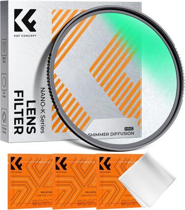 Фільтр Shimmer Diffusion K&F CONCEPT 49mm з оптичного скла з 18-шаровим покриттям Nano-Klear для відео та портретної зйомки