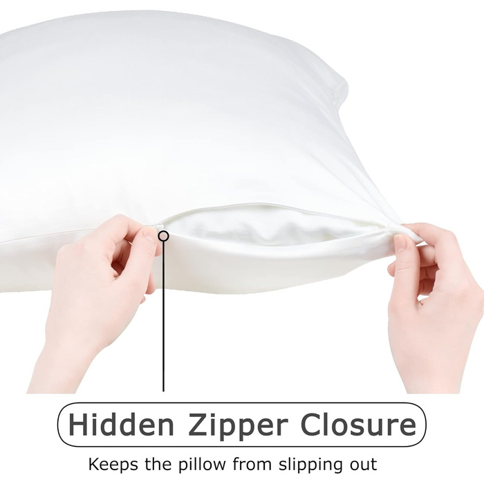 Pillowcase for Acne-Prone Skin – Anti-Acne Copper Bamboo Pillowcase, Hypoallergenic, Standard Size, 20 x 26 inches (50.8 x 66 cm), Cooling Silky Satin Pillowcase for Hair and Skin, 1 Piece