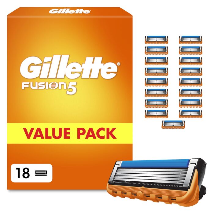 Смінні касети для гоління Gillette Fusion 5 для чоловіків, 18 шт, помаранчеві