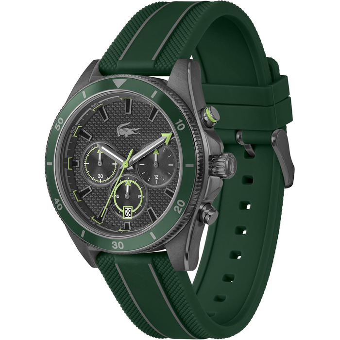 Годинник чоловічий Lacoste Mainsail Chronograph Quartz з силіконовим ремінцем (чорний)