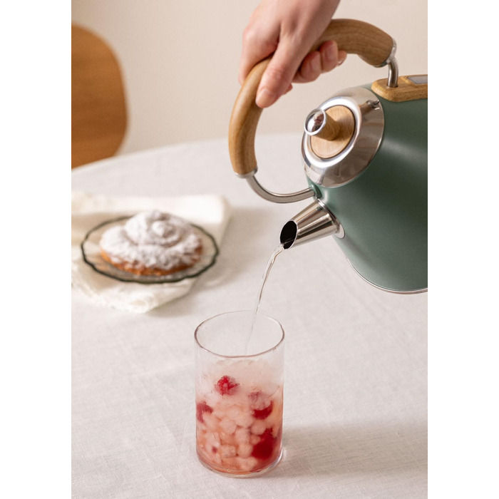 Retro Electric Kettle - Cream White - 1L Capacity, Fast Boil, Auto Shutoff, Anti-Scale Filter, Water Level Indicator