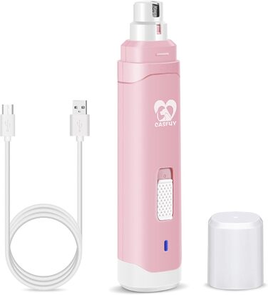 Електричний триммер для собак та котів Casfuy - професійний, 2 швидкості, акумуляторний, рожевий