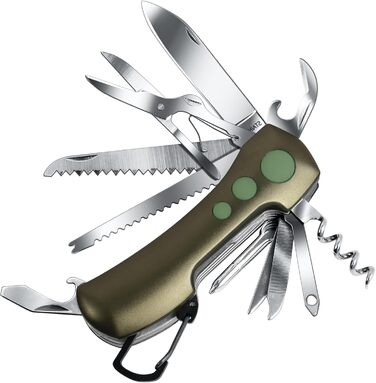 Швейцарський мультитул Victorinox - ніж-мультиінструмент з 15 функціями для кемпінгу та надзвичайних ситуацій (Champagne Green)