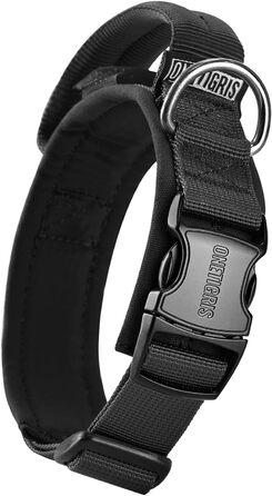 Нашийник для собак OneTigris з металевою застібкою Ranger Green (S, Чорний)